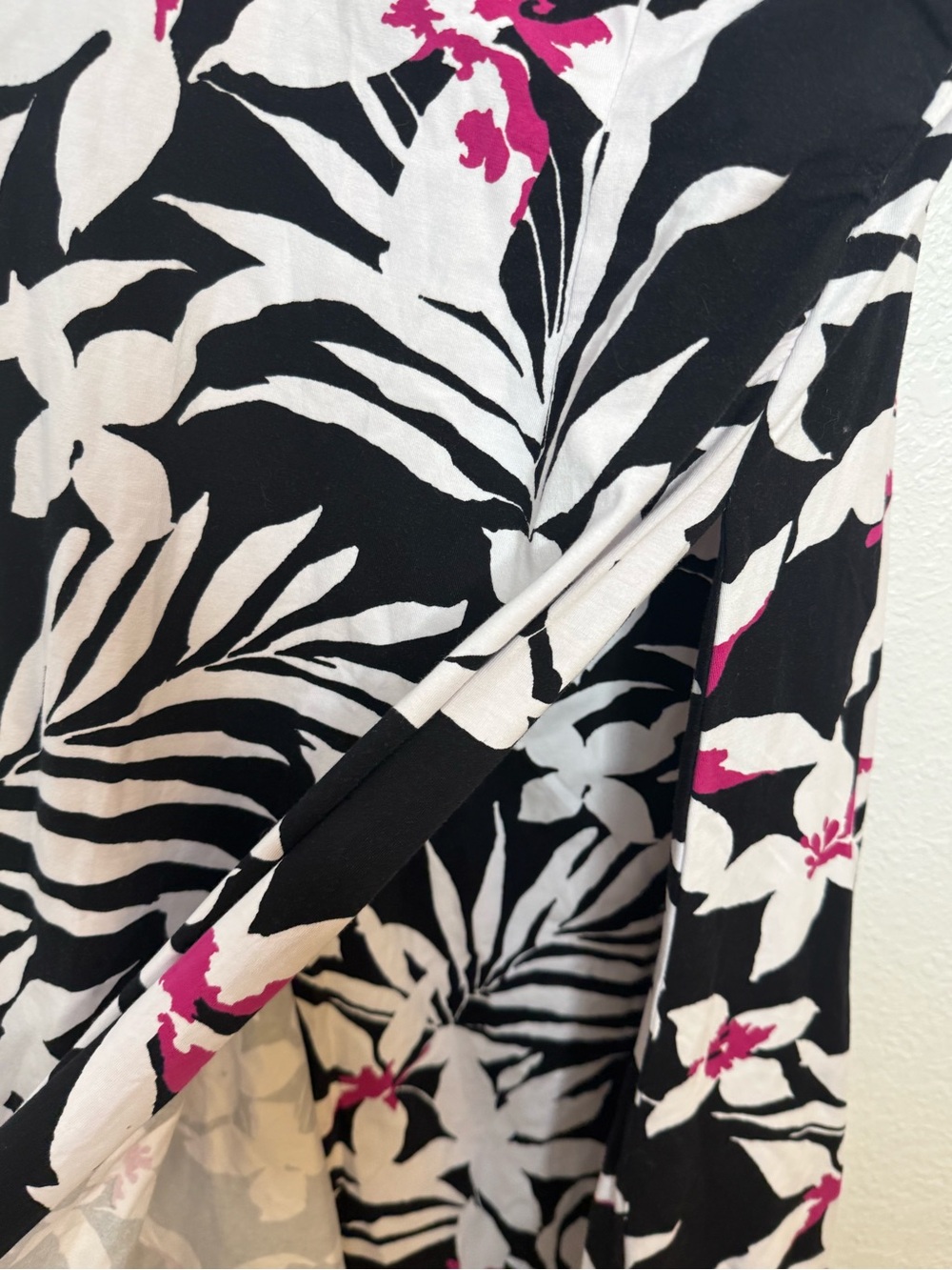 Soft Surroundings Tropical Floral Faux Wrap Maxi Dress Black Pink Small NWT - Picture 5 of 14